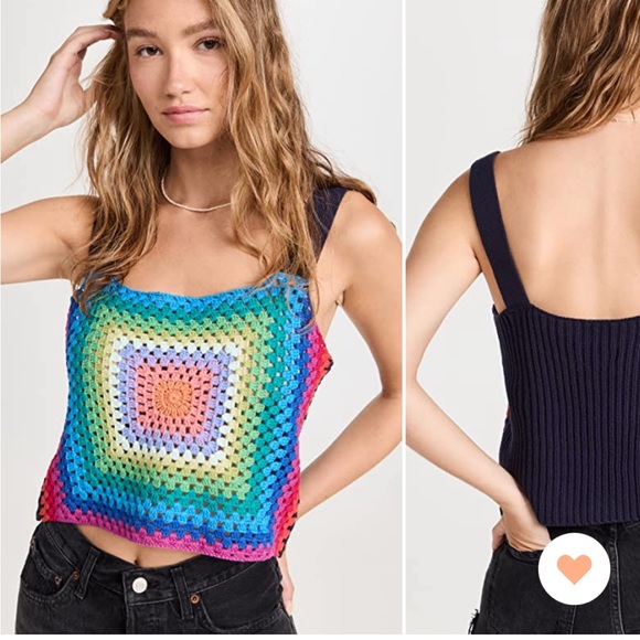 NWT Pistola Denim Vivienne Crochet Top - Picture 5 of 5